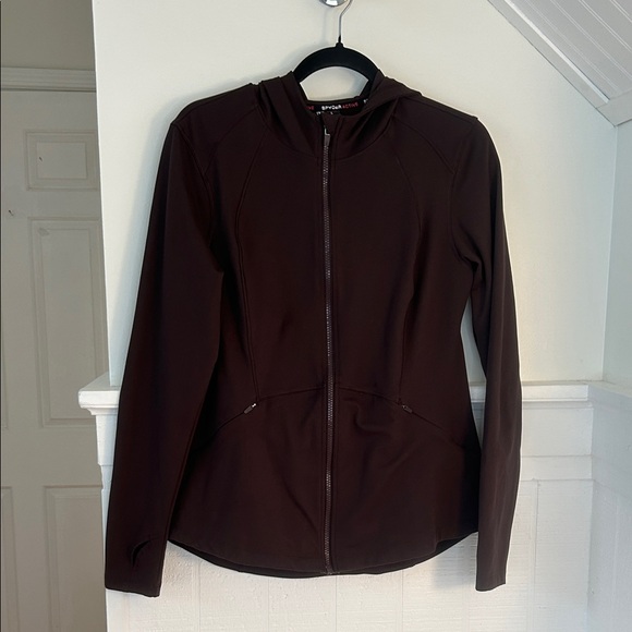 Spyder Jackets & Blazers - Spyder Active Brown Hooded Jacket size women’s Large